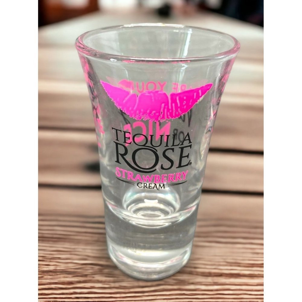 Tequila Rose Shot Glass Strawberry Cream Souvenir Naughty or Nice?